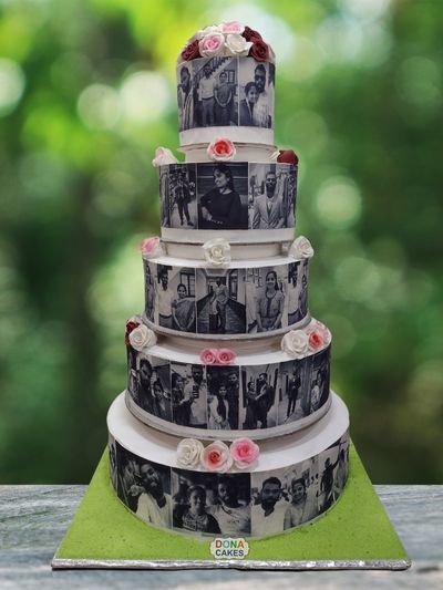 Camera Roll Wedding Tier Cake