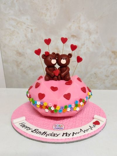 Lovely Pink Anniversary Pinata Cake