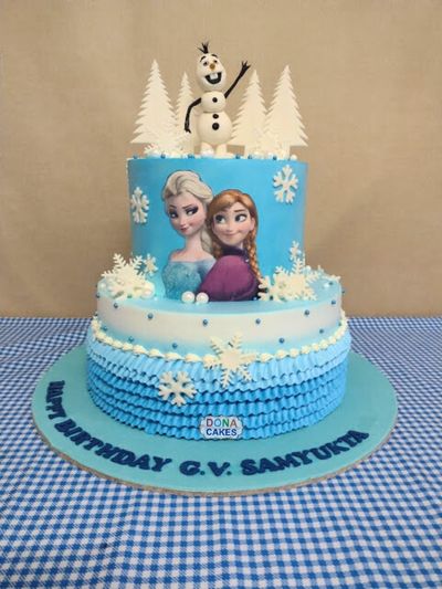 Elsa & Anna Two Tier Cake