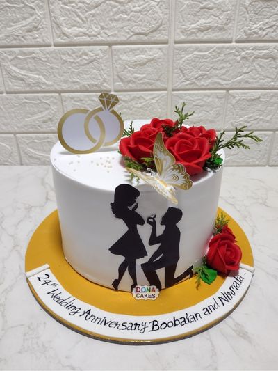 Elegant Engagement Cake