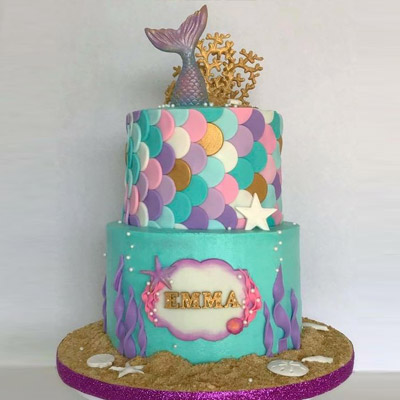 Little Mermaid Theme Cake