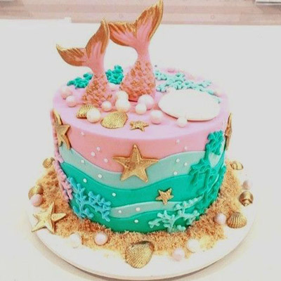 Little Mermaid Theme Cake