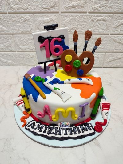 Painting Theme Cake