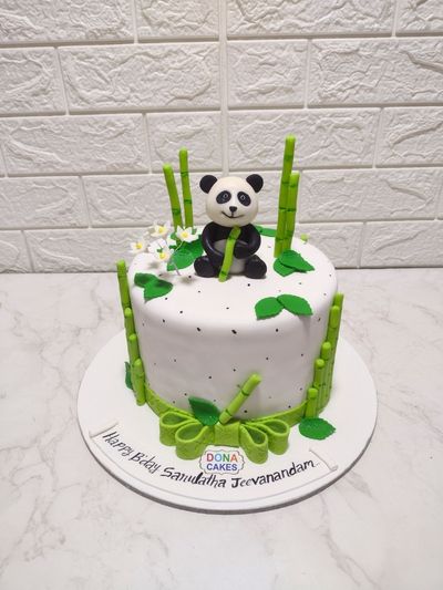 Cute Panda Fondant Cake